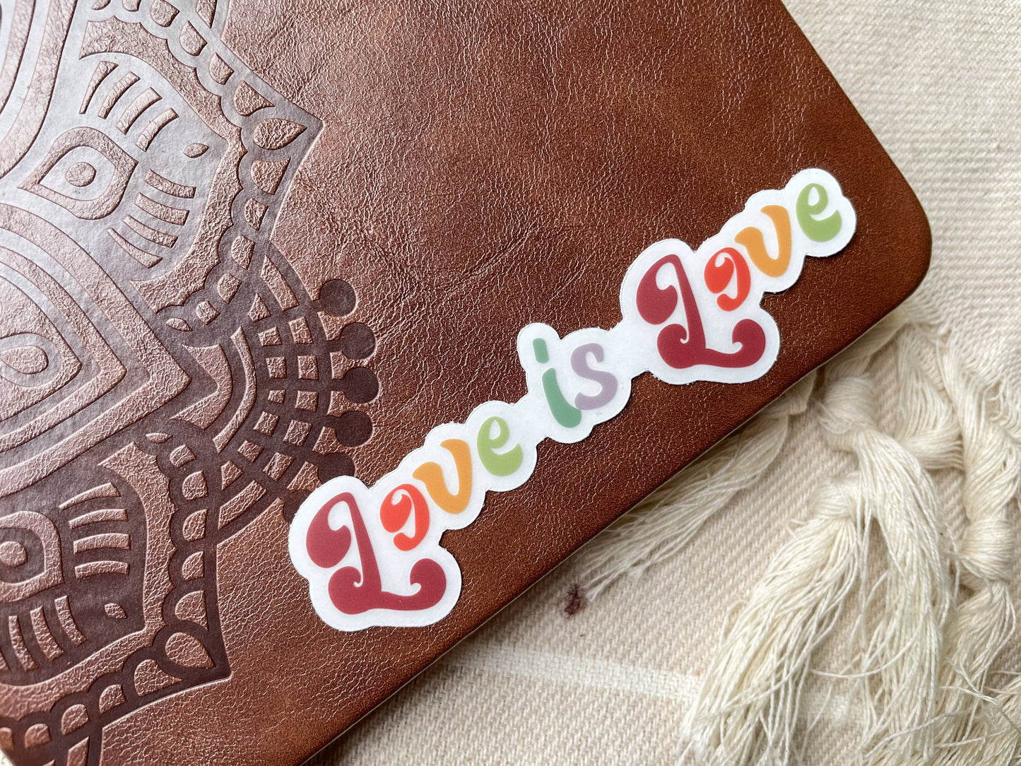 Clear Love is Love Rainbow Waterproof Sticker