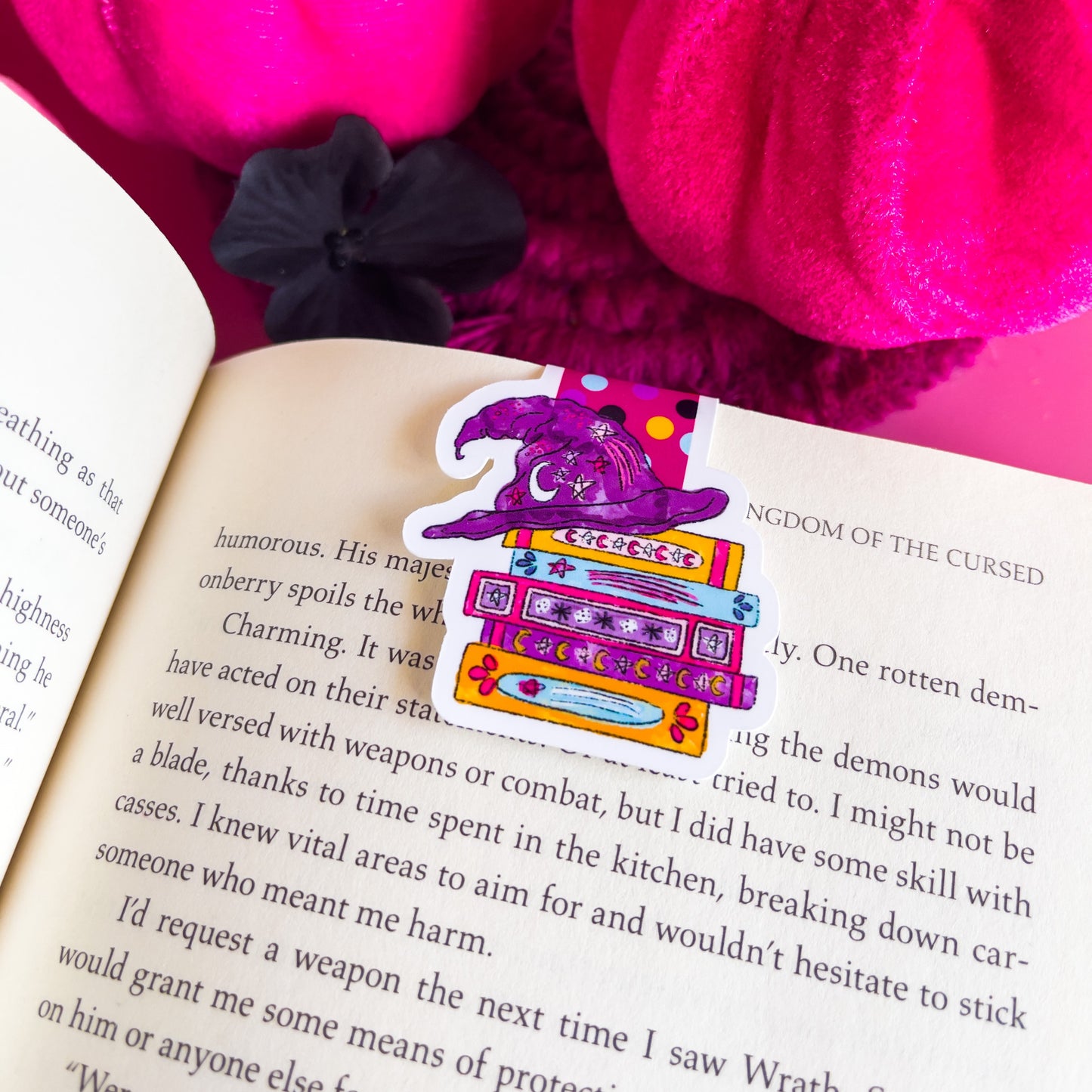 Witch hat Book Stack Halloween Magnetic Bookmark