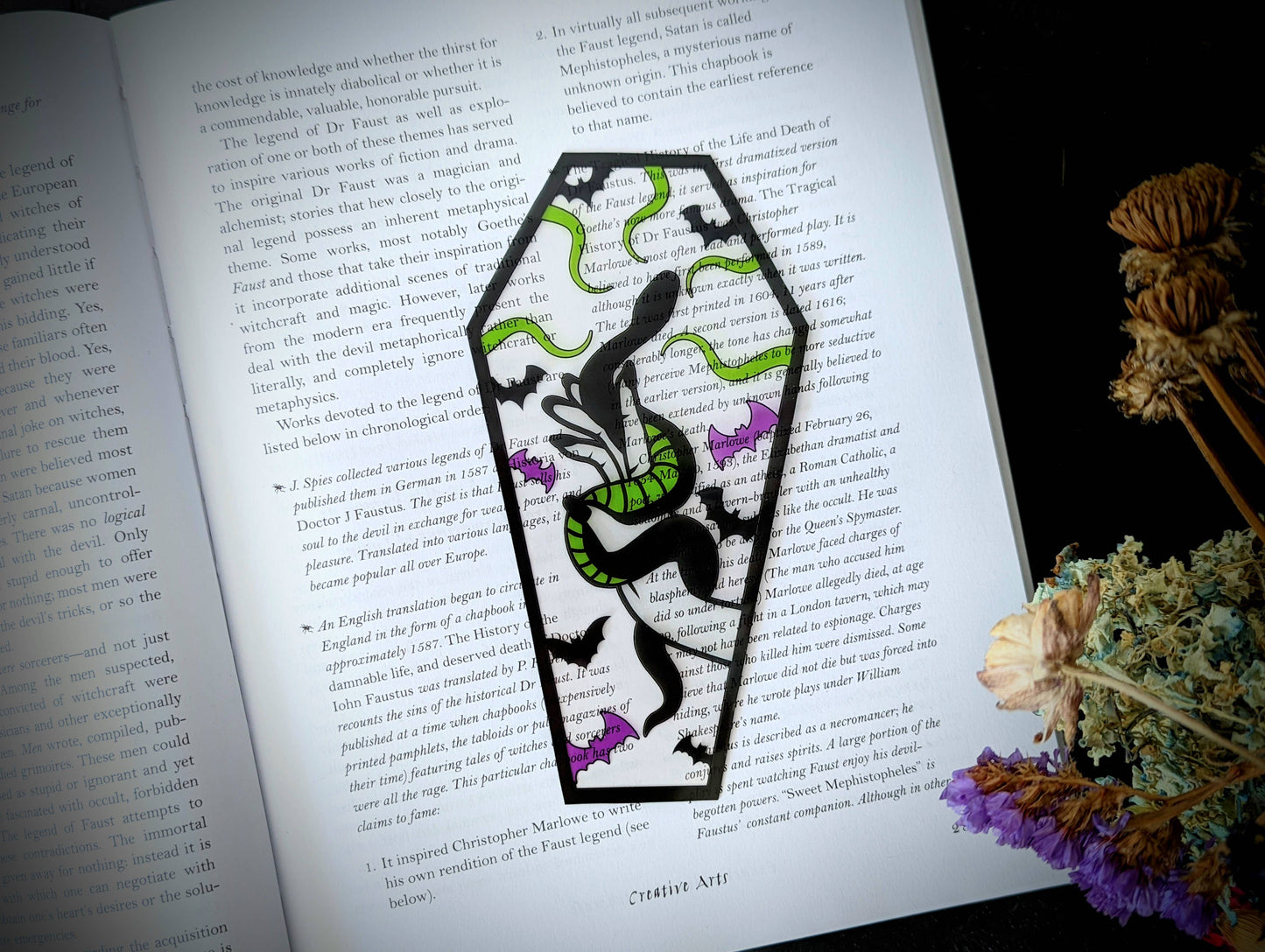 Clear Bookmark - Hand Holding Snake Witch Goth Gothic