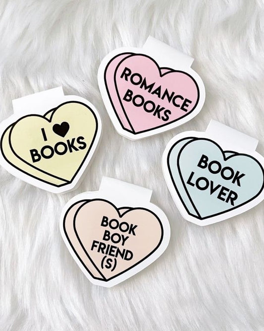 Candy Heart Magnetic Bookmarks