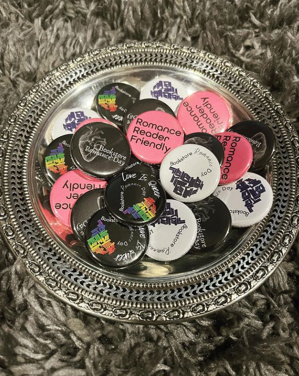 Bookstore Romance Day Buttons